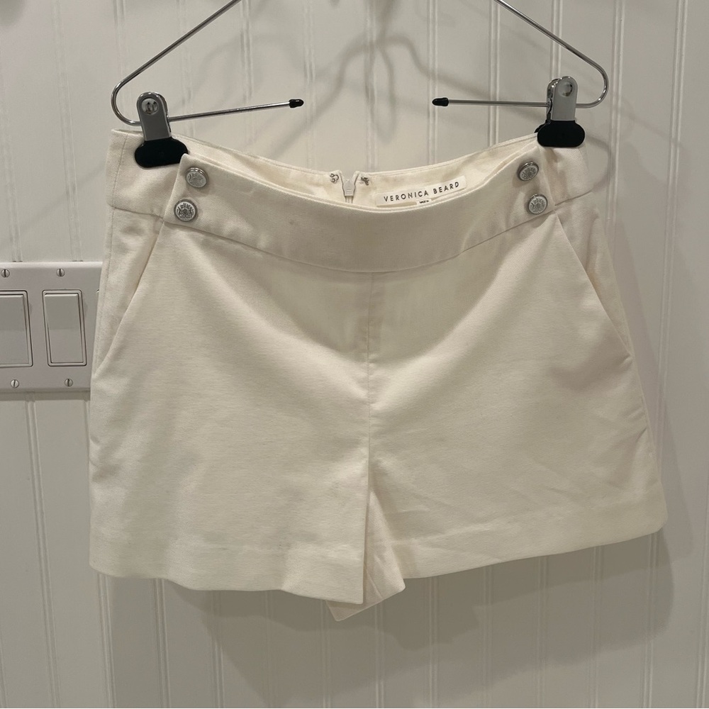 Veronica Beard Women's Cream Sailor-Button Shorts